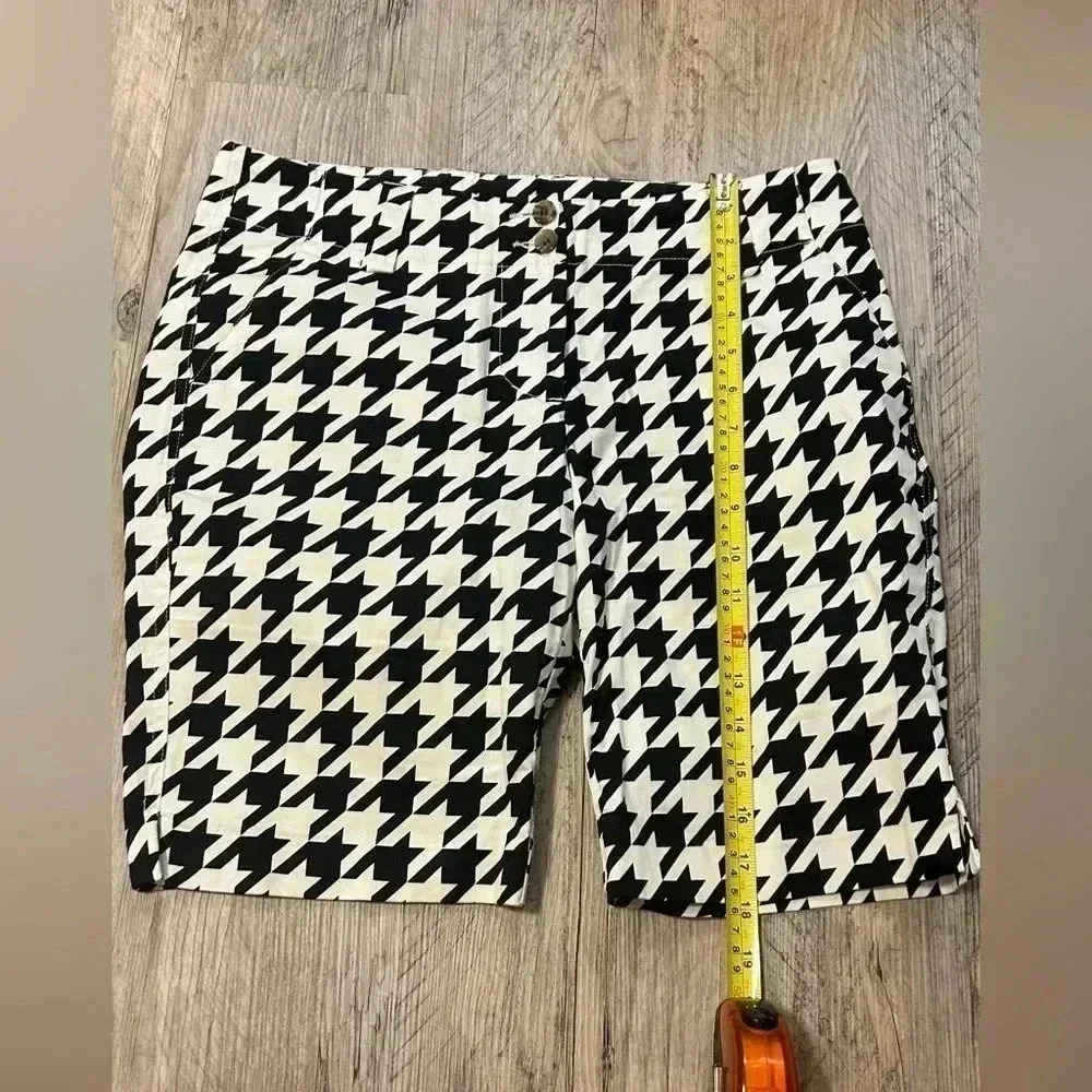 Loudmouth Black and White Houndstooth Athletic Shorts
